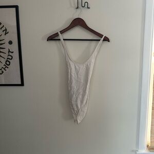 White Scoop Neck Bodysuit